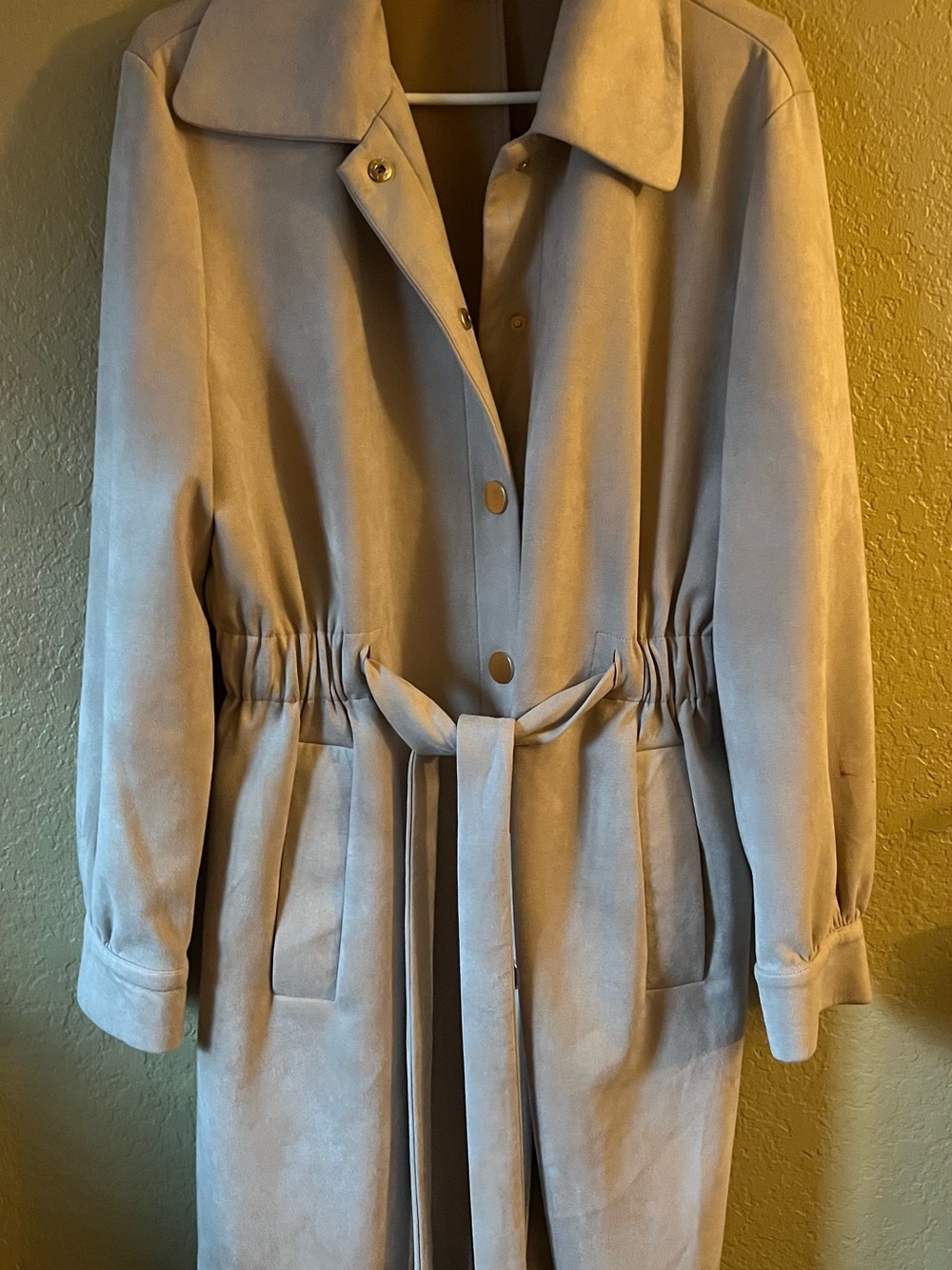Alice Blue Women's Light Beige Trench with Waist Tie